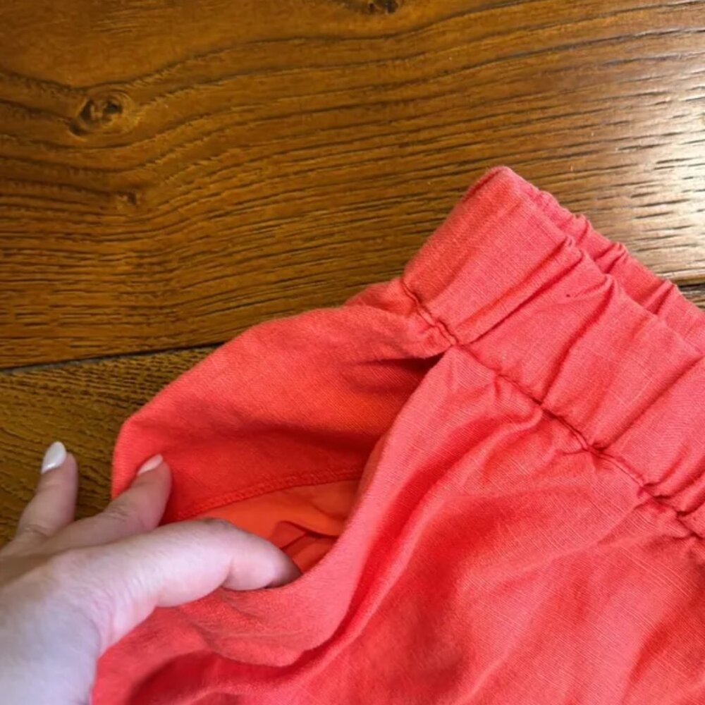 NWT Poetry Cropped Trousers Garment Dyed Linen OS - Picture 8 of 16